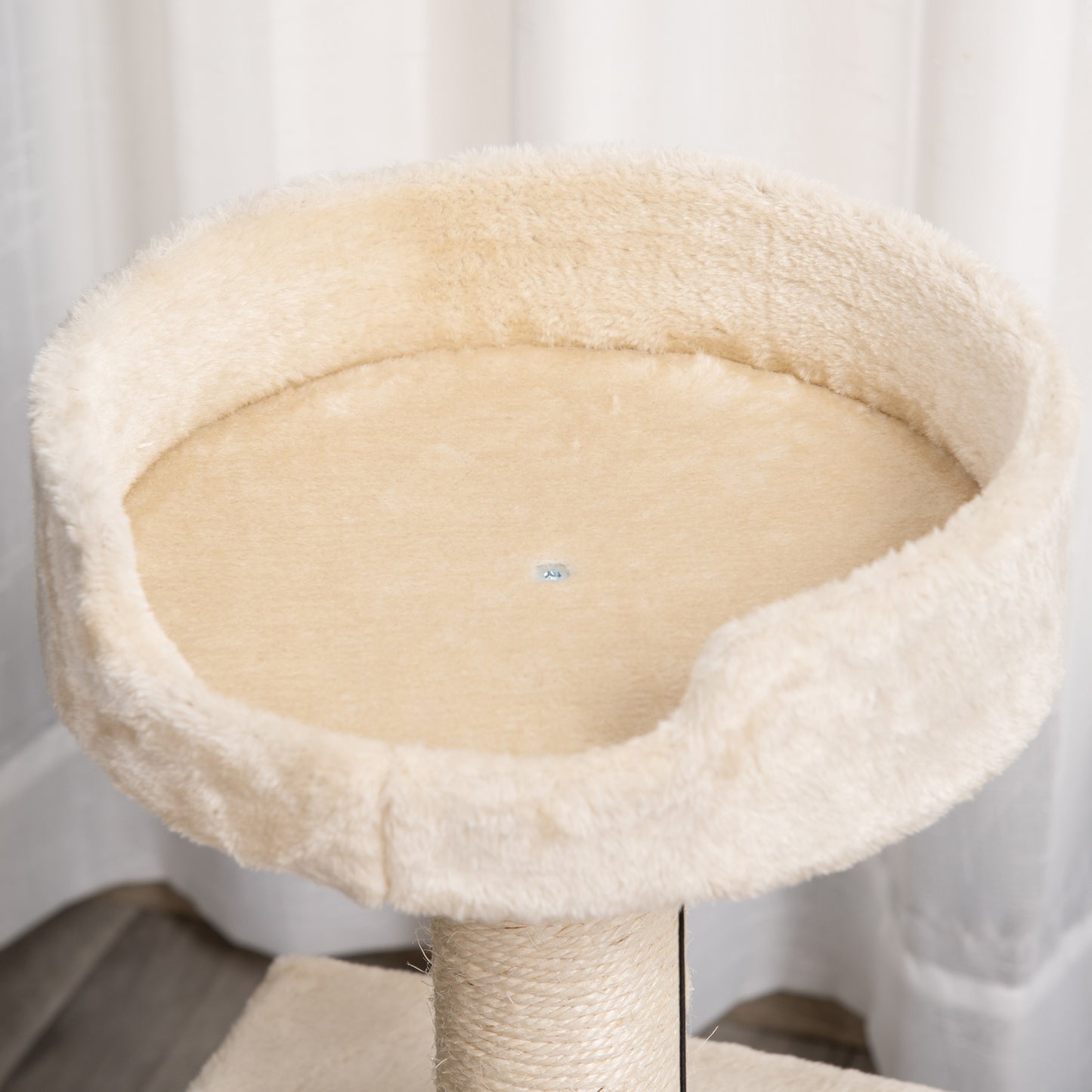 Pawhut Árbol Rascador Gatos Altura 69 Cm Con Cueva De Ratán Y Cama 36x36x69 Cm_3