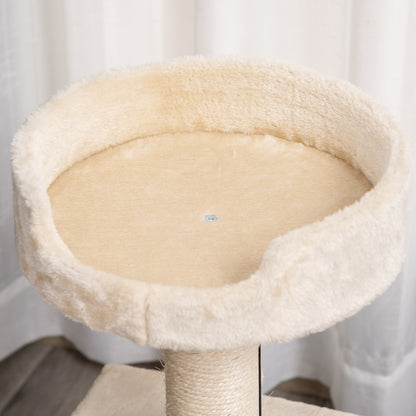 Pawhut Árbol Rascador Gatos Altura 69 Cm Con Cueva De Ratán Y Cama 36x36x69 Cm_3