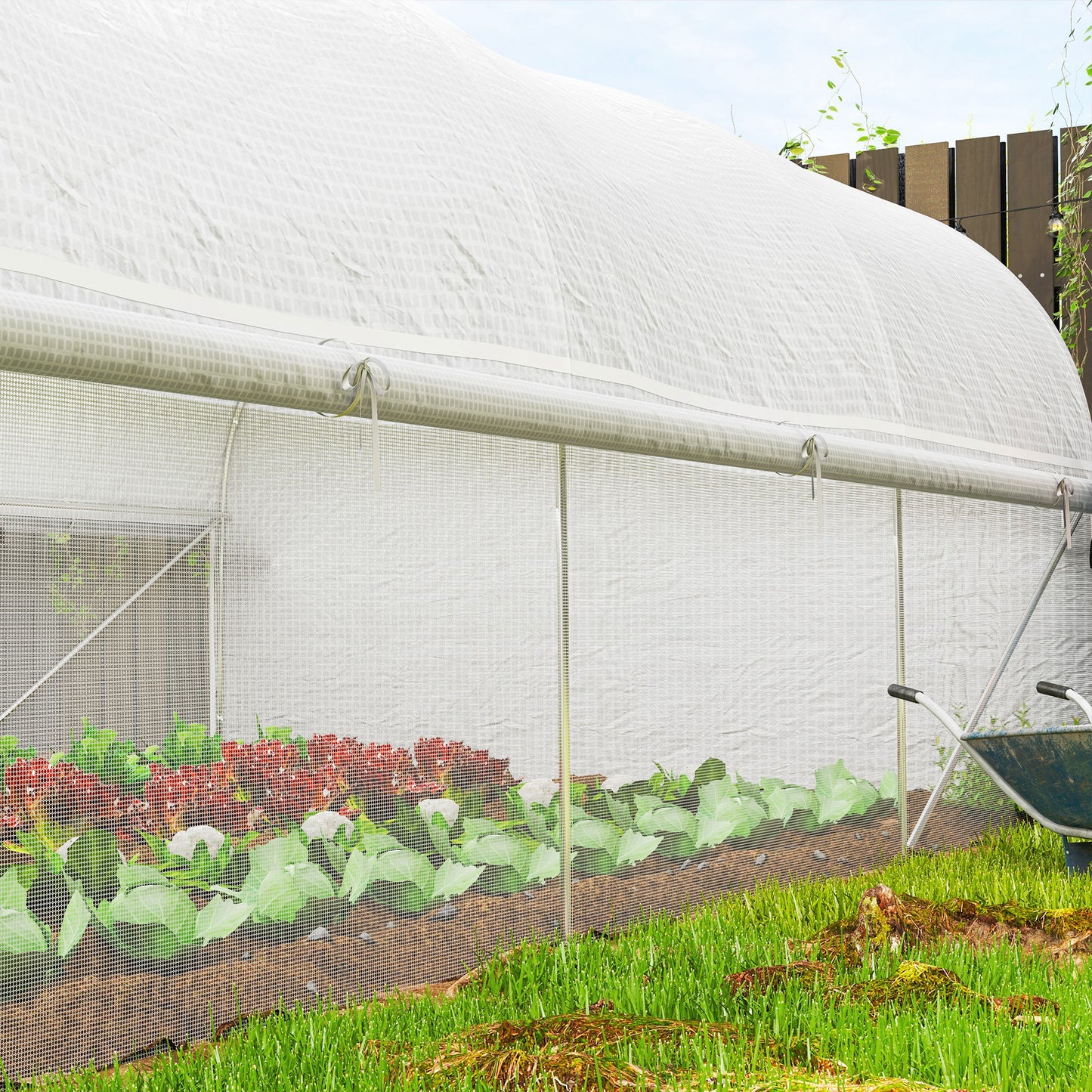 Outsunny Invernadero De Exterior 6x3x2 M Con Cubierta De Pe Anti-uv Blanco_4