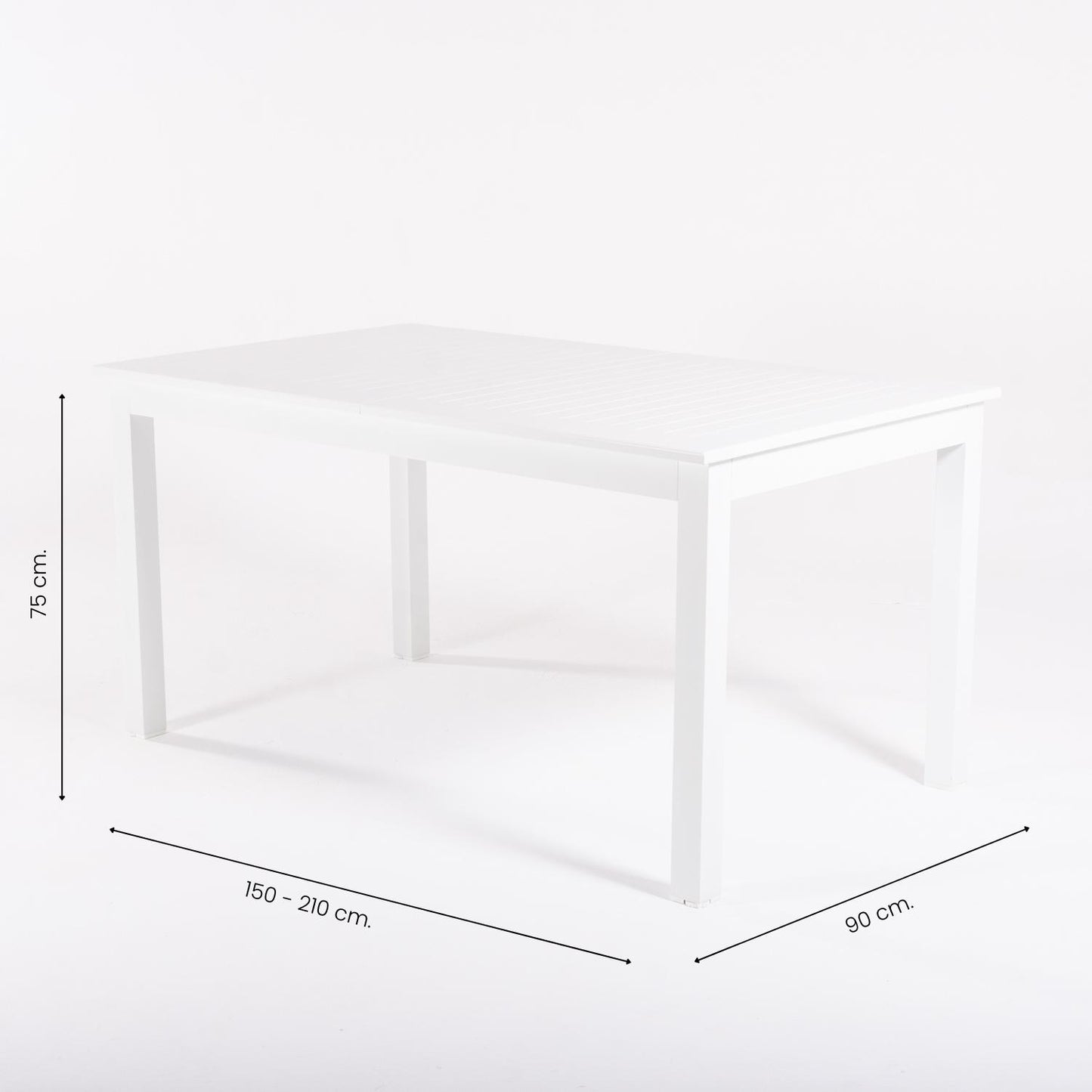 Conjunto De Mesas Y Sillas De Exterior, Extensible 152 A 210 Cm, Blanco_4