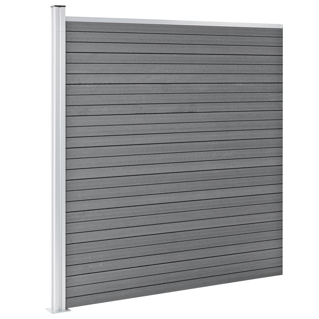 Valla De Jardín De Wpc Gris 1737x186 Cm / Vetonek_2