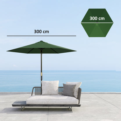 Outsunny Toldo De Recambio De Sombrilla De 3 M Con Ventilación Superior Verde_2