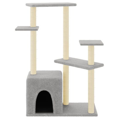 Rascador Para Gatos Con Postes De Sisal Gris Claro 107,5 Cm_2