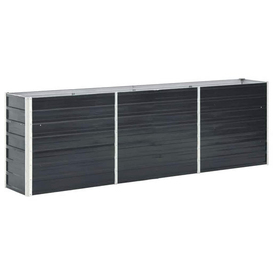 Arriate De Jardín De Acero Galvanizado Antracita 240x40x77 Cm_0