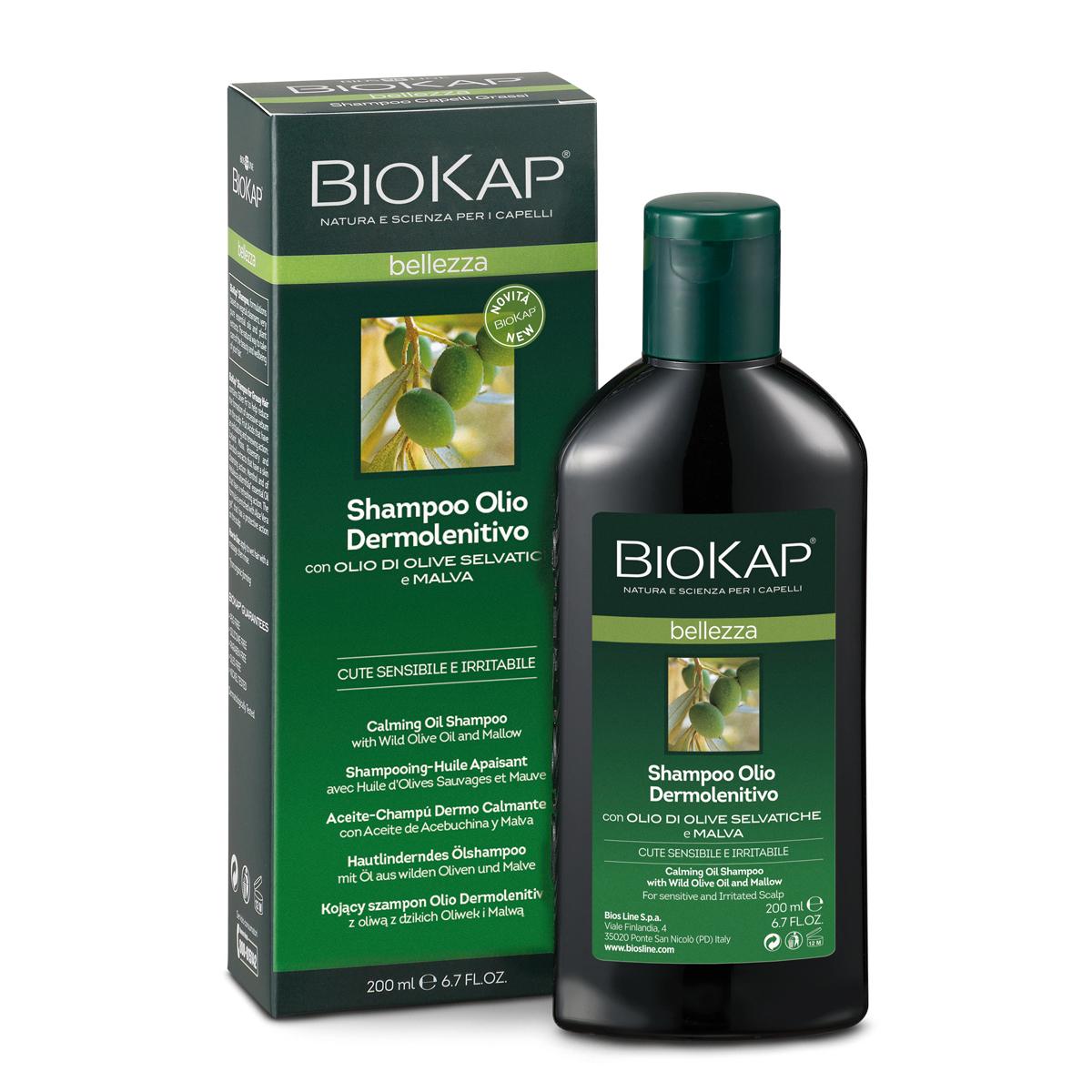 Champô Dermo Calmante com Óleo de Oliva Selvagem e Biokap Mall