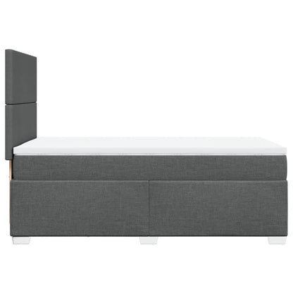 Cama Box Spring Con Colchón Tela Gris Oscuro 100x200 Cm / Vetonek_2