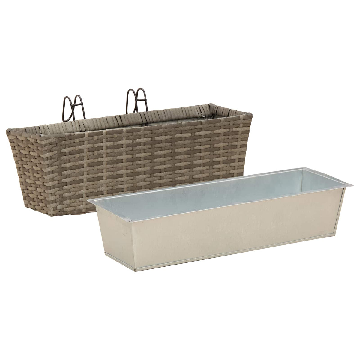 Barandilla 2 Uds. Gris 50 X 17 X 17 Cm Metal_3