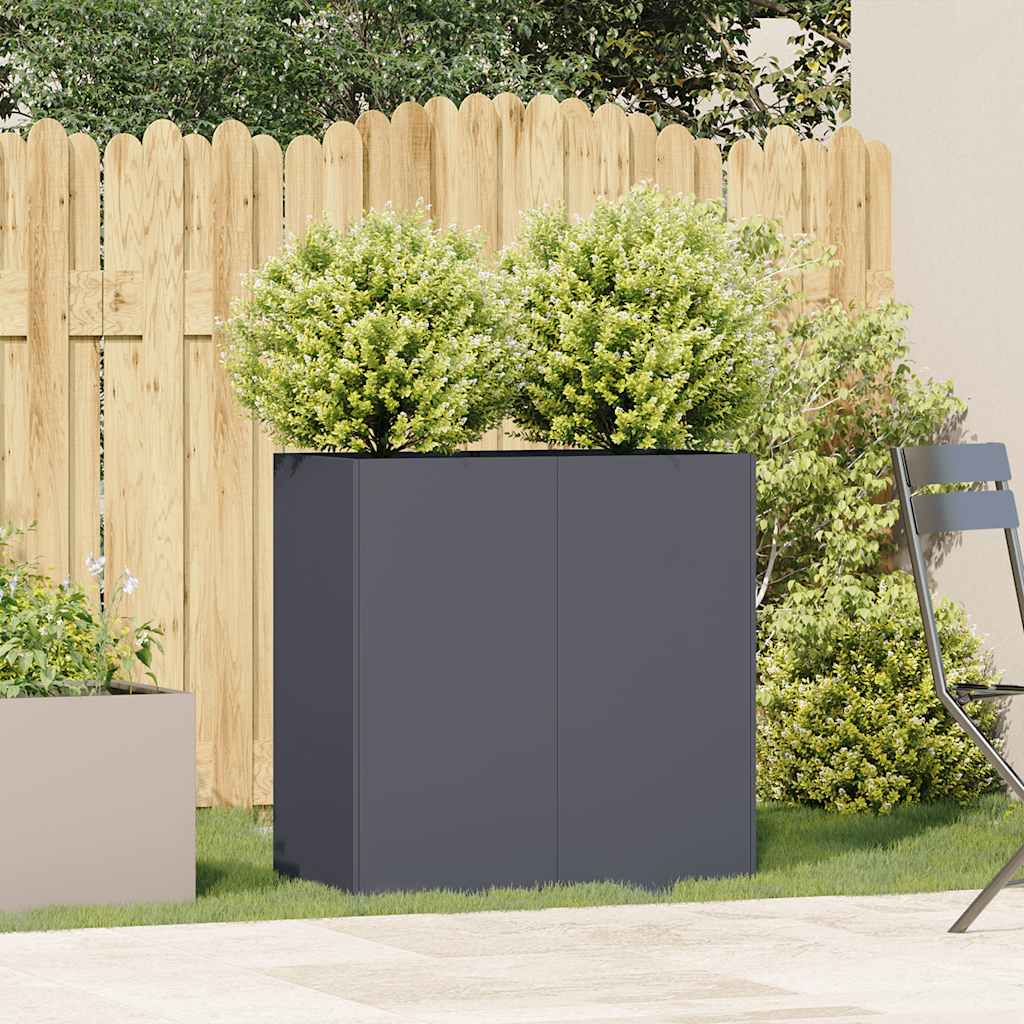 Jardinera De Acero Laminado En Frío Antracita 80x40x80 Cm_2