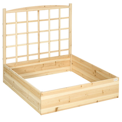 Outsunny Jardinera De Madera Con Enrejado Para Cultivos Verduras 110x116x120 Cm_0