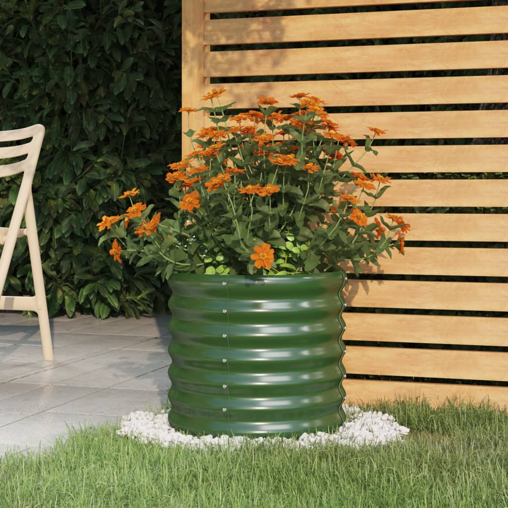 Jardinera De Acero Galvanizado Verde 40x40x36 Cm_1