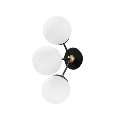Aplique De Pared, Metal , Negro blanco, 15x30x44, Casquillo 3 X E 27 Max 40 W_2