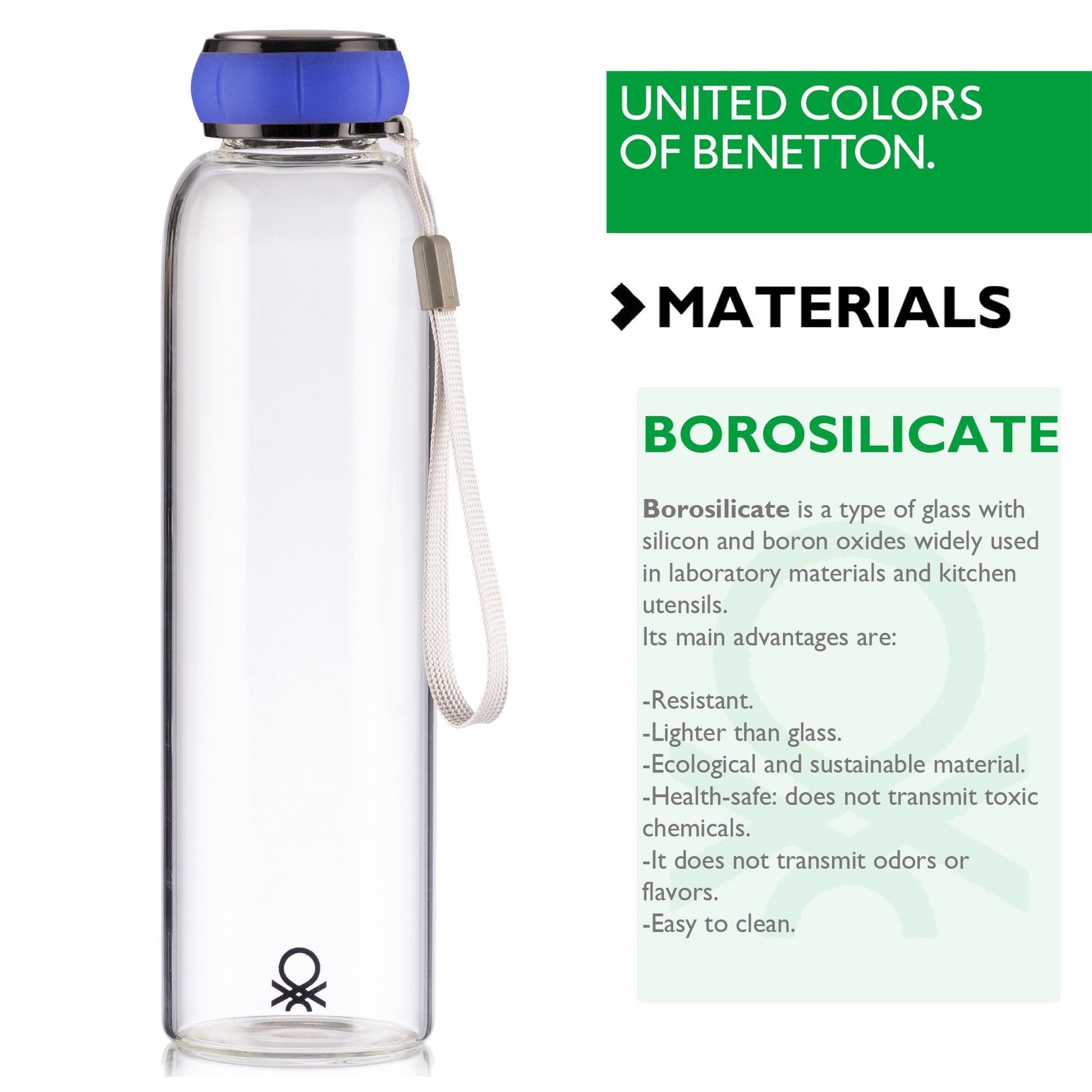 Botella Agua 550ml Borosilicato Azul Casa Benetton_2