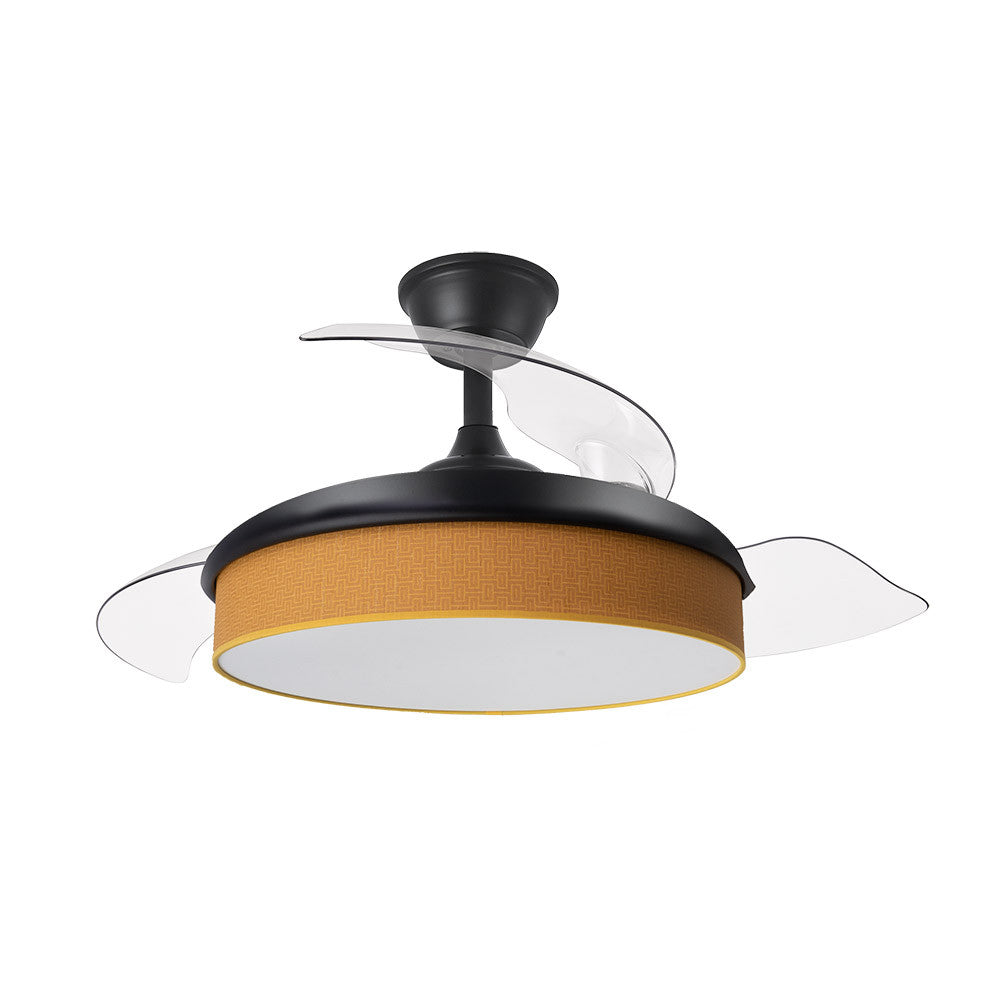 Ventilador Dc Moda 72w Negro/naranja 91d 3aspas 7200lm 3000-4000-6000k Remoto+ Memoria+ Temporizador_1