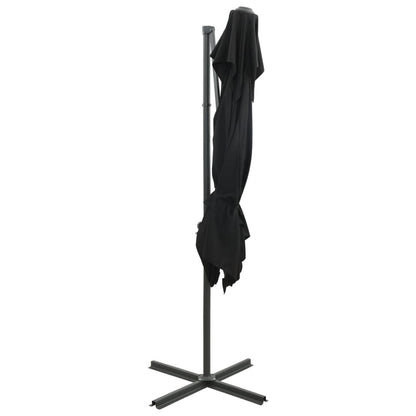 Vidaxl Sombrilla Jardín Voladiza Con Cubierta Doble Negro 250x250 Cm_3