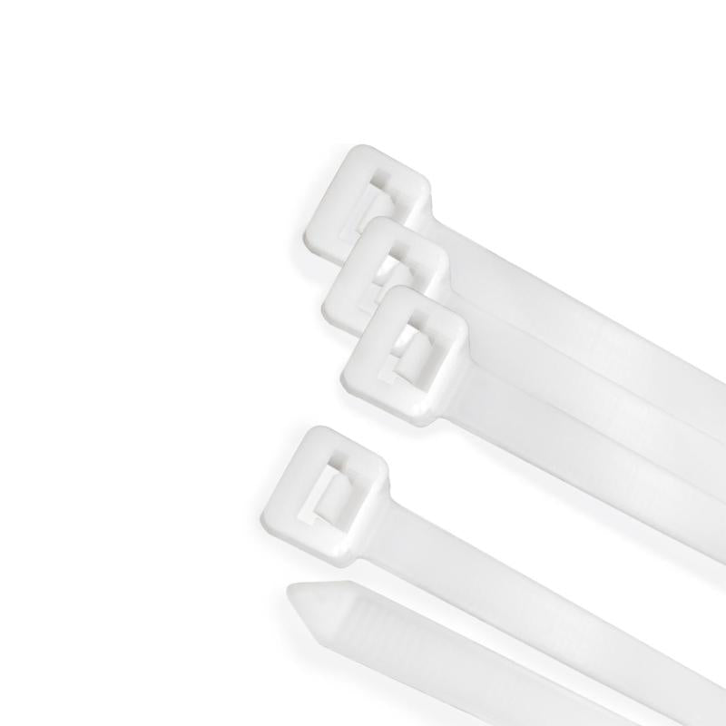 Brida Nylon 100%. Color Blanco / Natural 3,5 X 280 Mm. 100 Piezas. Abrazadera Plastico, Organizador Cables, Alta Resistencia_0