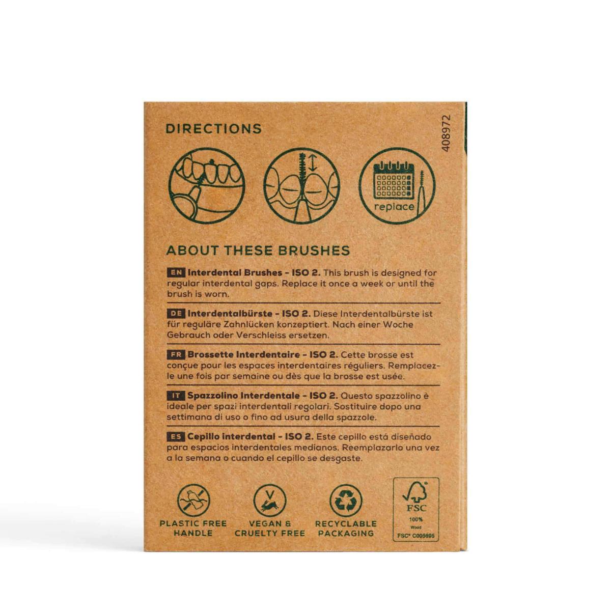 Escova interdental Georganics ISO 2 Beechwood, 6 unid.