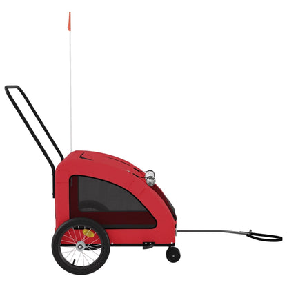 Remolque De Bicicleta Mascotas Hierro Tela Oxford Rojo_5