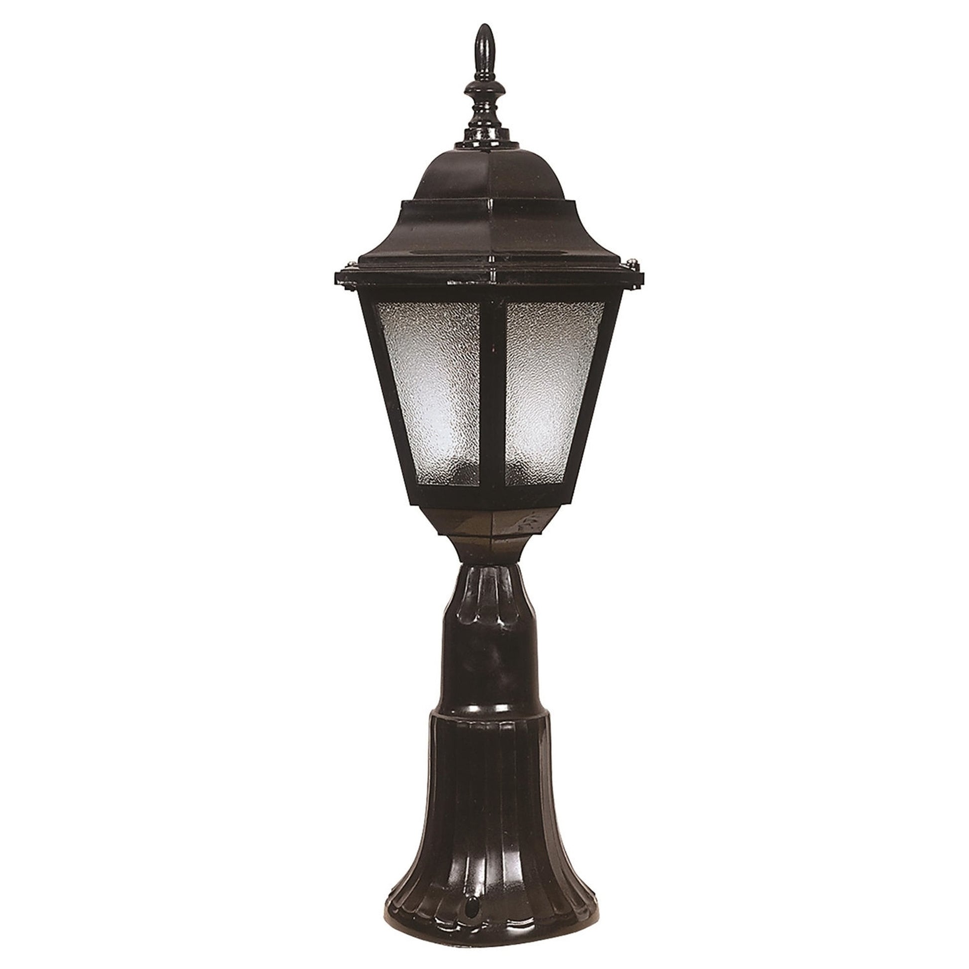 Aplique De Suelo Faro Para Exterior, Abs , Negro, 23x23x60, Casquillo E 27 Max 60 W