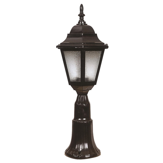 Aplique De Suelo Faro Para Exterior, Abs , Negro, 23x23x60, Casquillo E 27 Max 60 W