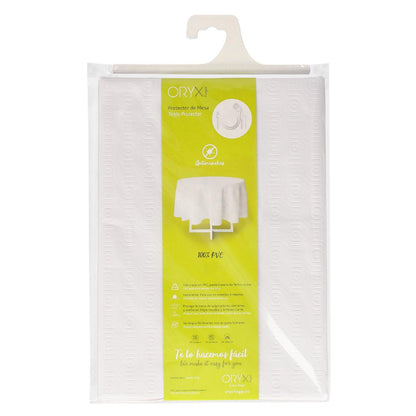 Mantel Hule Muleton Redondo Blanco Impermeable Antimanchas Pvc Ø 140 Cm. Uso Interior Y Exterior_3