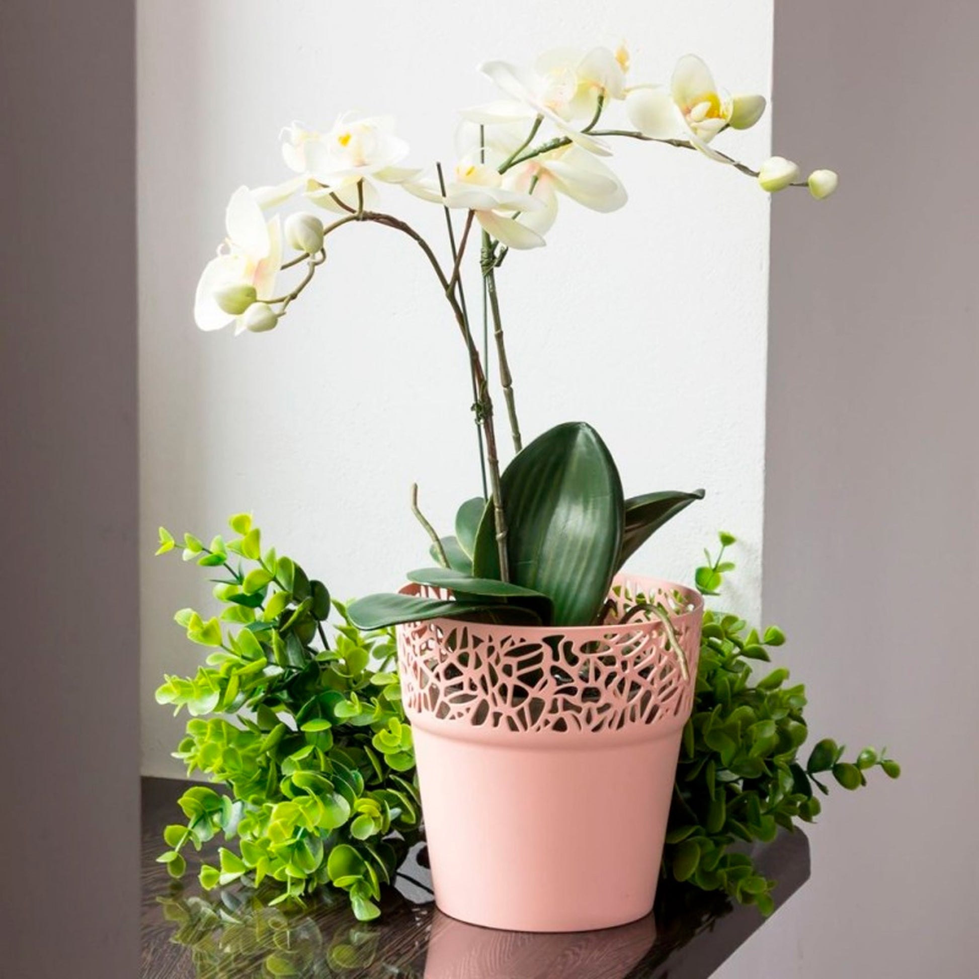 Maceta De Plastico Tree En Color Mocca 17,5 (largo) X 17,5 (ancho) X 17,9 (alto) Cm