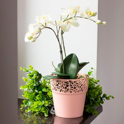 Maceta De Plastico Tree En Color Gris Hielo 12 (largo) X 12 (ancho) X 12,2 (alto) Cm