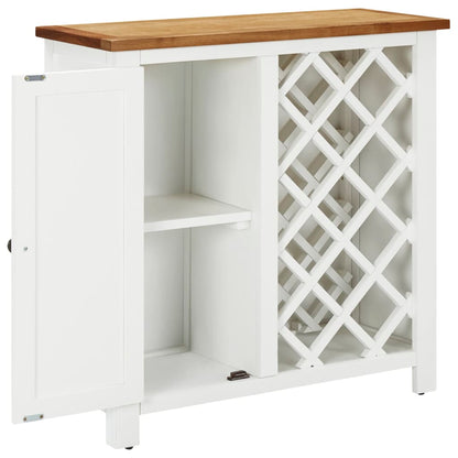 Mueble Botellero De Madera Maciza De Roble 80x32x80 Cm_1