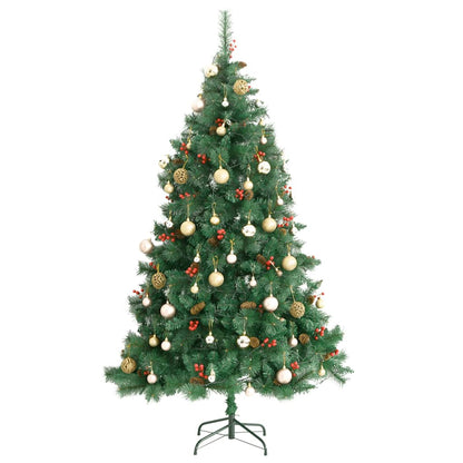 Vidaxl Árbol De Navidad Artificial Con Bisagras 300 Led Y Bolas 210 Cm_3