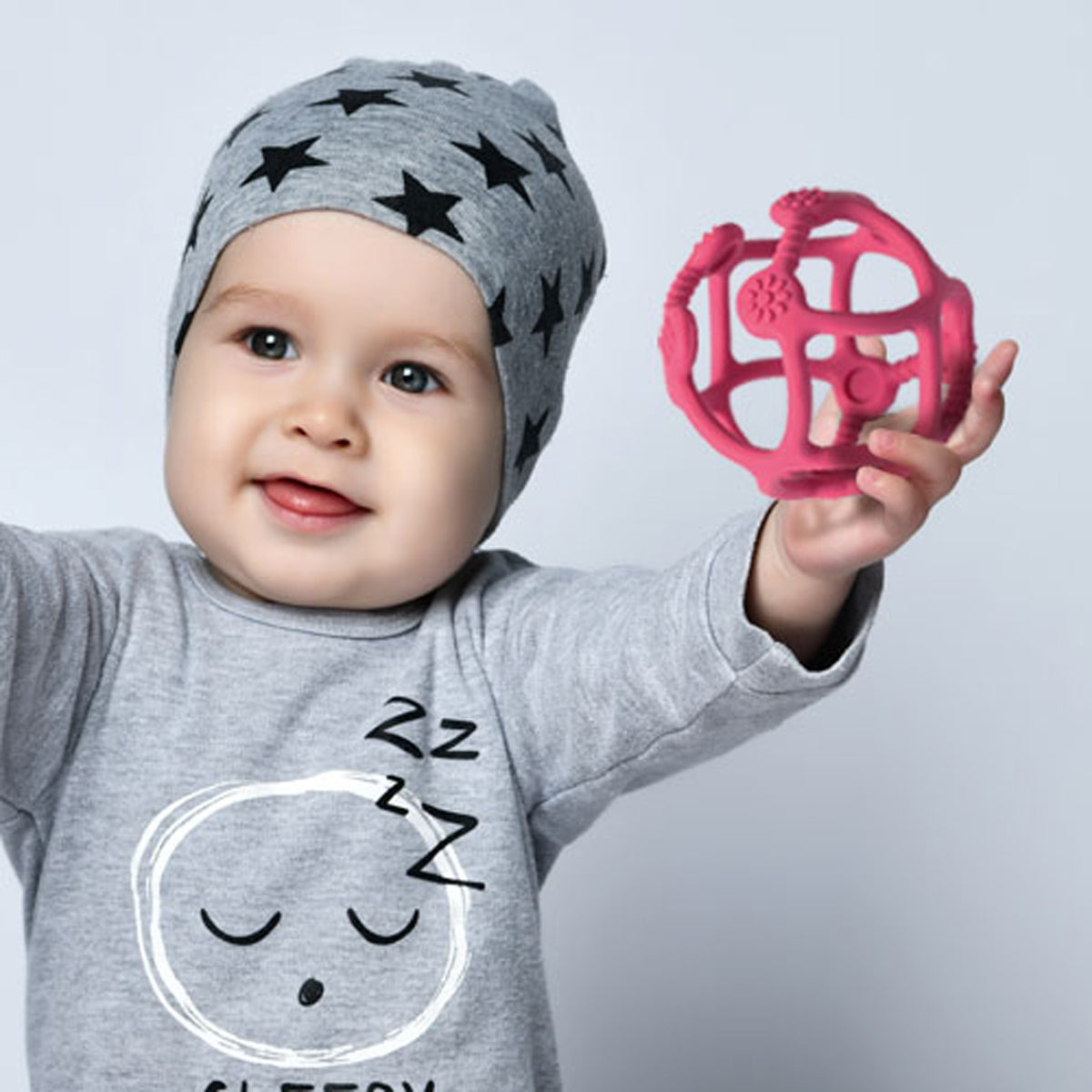 Mordedor De Silicona Pelota Ergonomica Fuscia_3