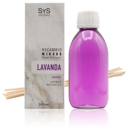 Recambio Mikado Lavanda 200 Ml con Varillas | Aroma Floral Relajante | Refill Difusor | Larga Duración_0
