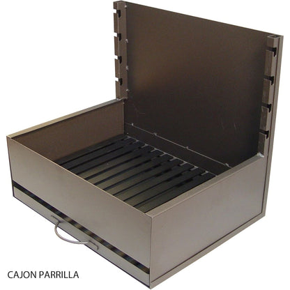 Gaveta de churrasco fechada com grelha, chapa e kit de frango Imex El Zorro