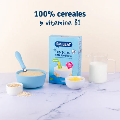 Papa de Cereais Biológicos Sem Glúten Smileat com Quinoa, 200g