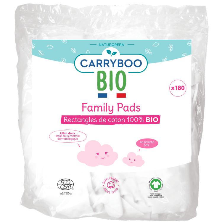 CARRYBOO - Absorventes 100% algodão biológico - Embalagem com 180 unidades
