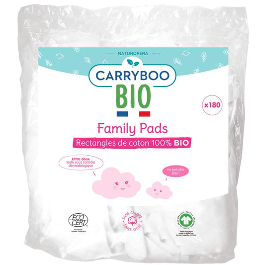 CARRYBOO - Absorventes 100% algodão biológico - Embalagem com 180 unidades