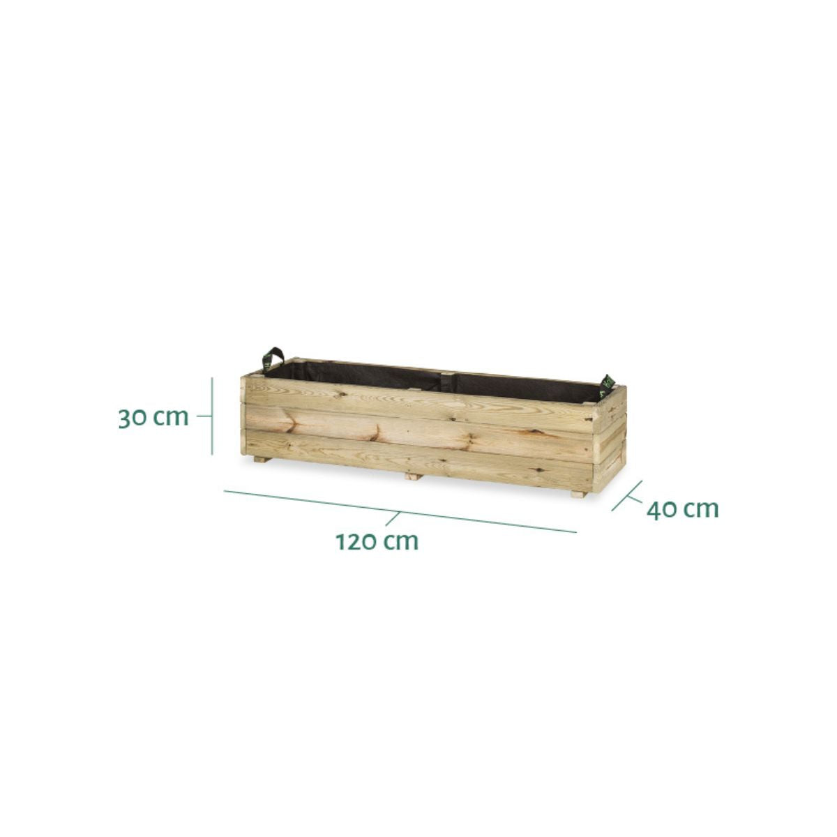 Floreira retangular Ghio 120x40x30 Hortalia