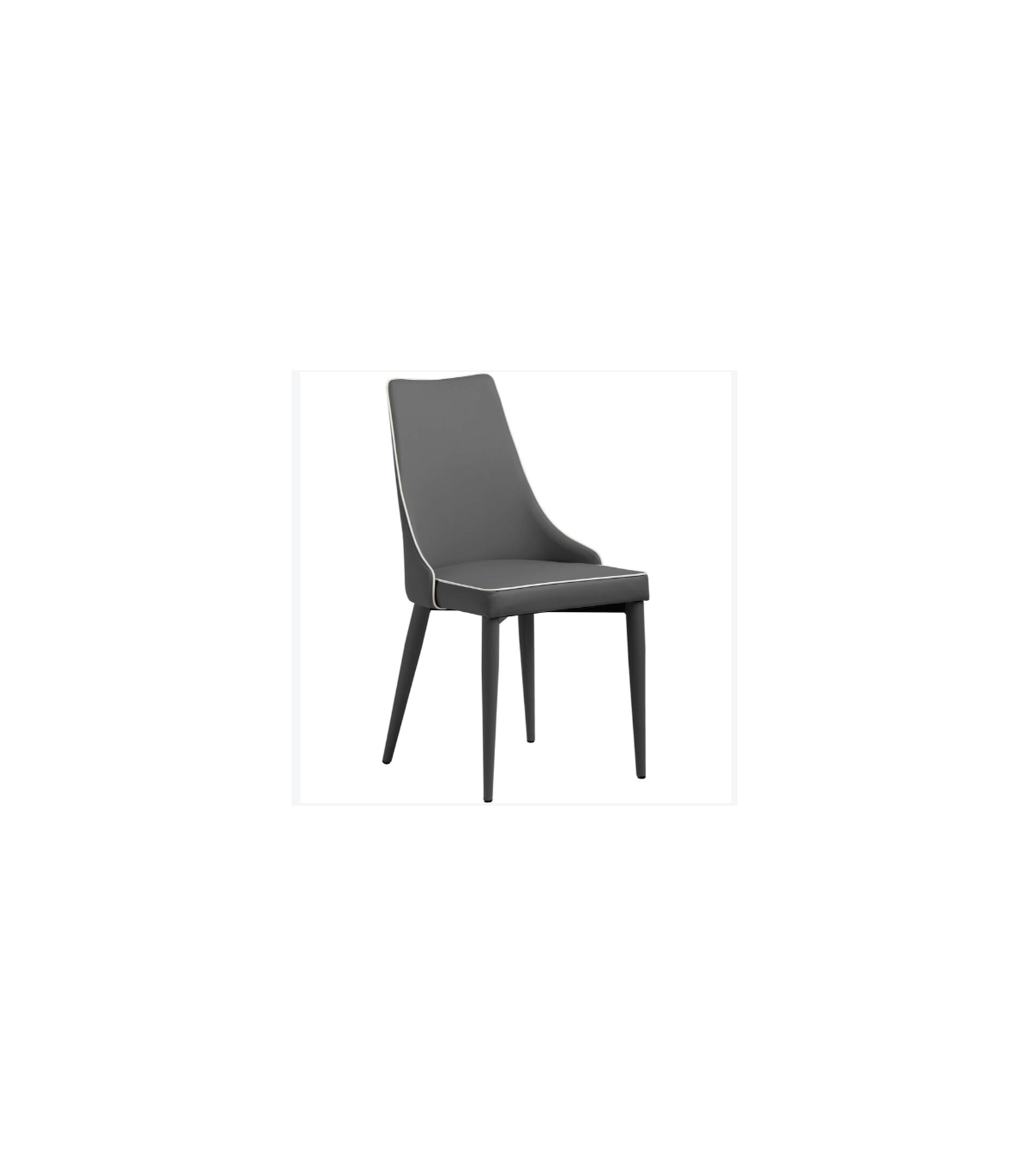Pack De 2 Sillas Modelo Paola Acabado Polipiel Gris, 50 X 58 X 92/49 Cm (largo X Ancho X A_0