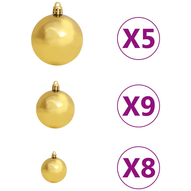 Vidaxl Árbol De Navidad Artificial Con Luces Y Bolas Verde 65 Cm_4