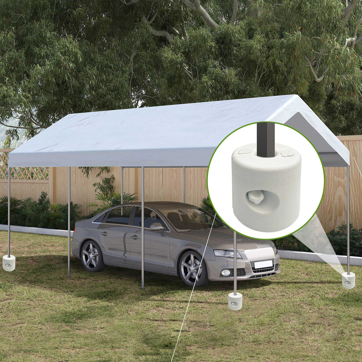 Base De Sombrilla Outsunny Hdpe Blanco 24x24x25.5 Cm_1