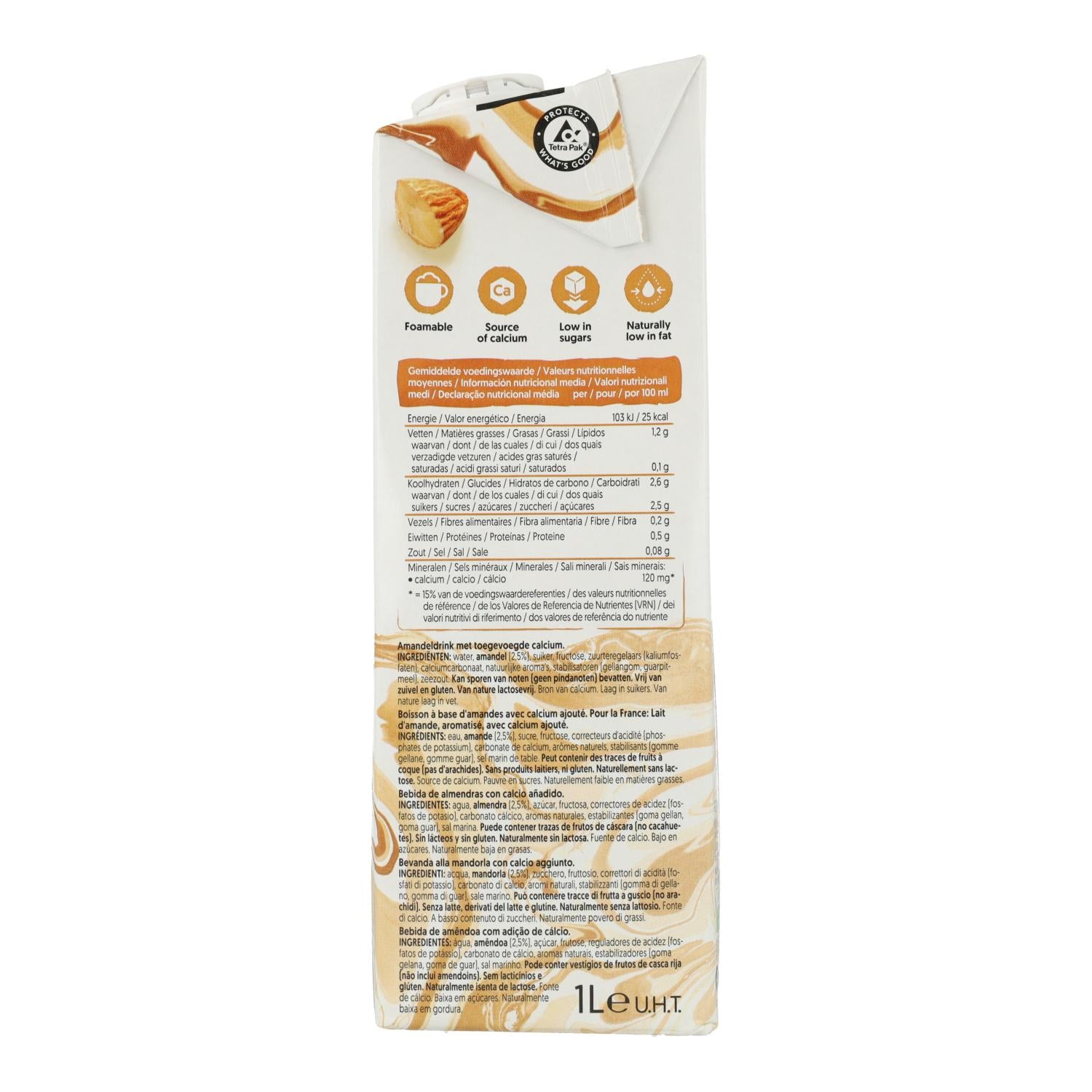 Embalagem de 8 bebidas de amêndoa Alpro Barista, 1 litro