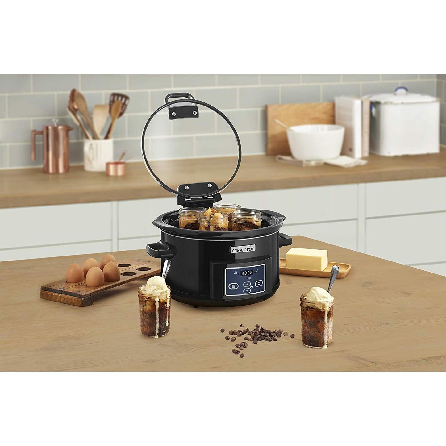 Panela elétrica de cozedura lenta Crockpot 4,7 L CSC052X com tampa flip-top (reformada)