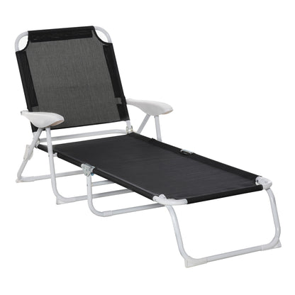 Outsunny Tumbona Reclinable Y Plegable De Jardín Respaldo Ajustable_0