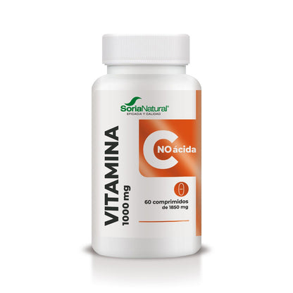 Vitamina C não ácida de libertação prolongada, Soria Natural, 60 comprimidos