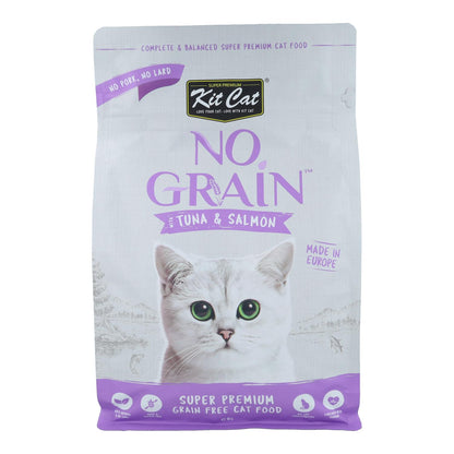 Kit Cat Ração No Grain para Gatos - Atum e Salmão 1 Kg Alimento natural para gatos