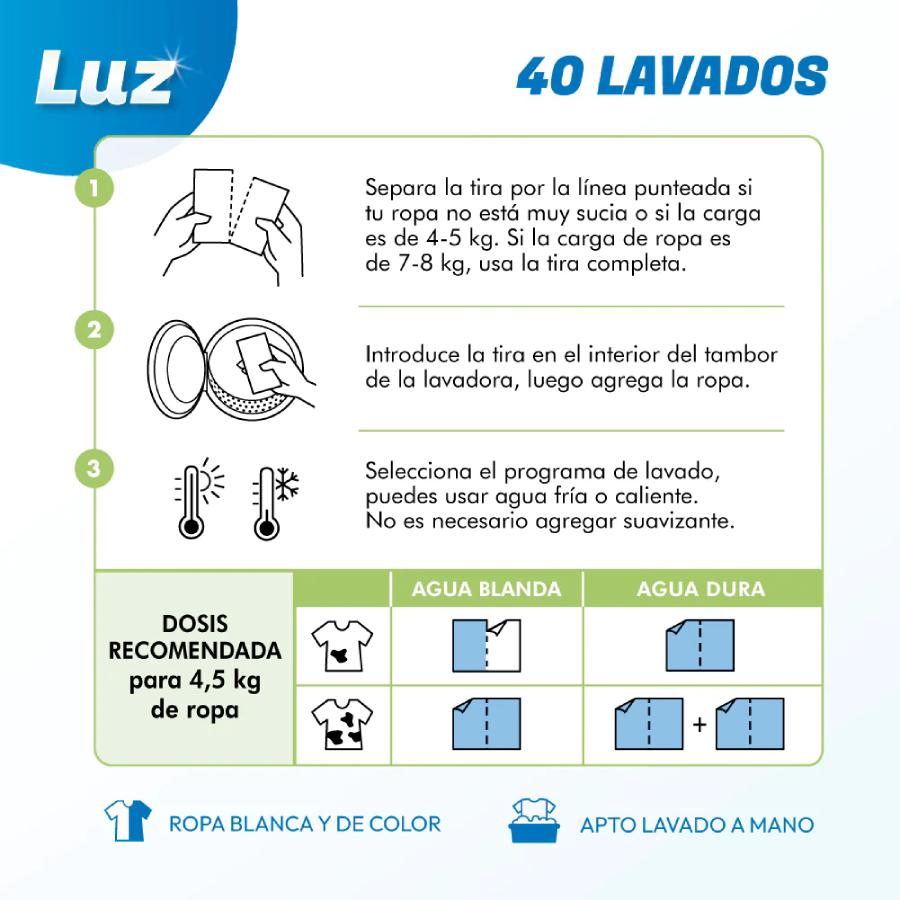 Detergente Ecológico para Roupa em Tiras Leve 40 lavagens