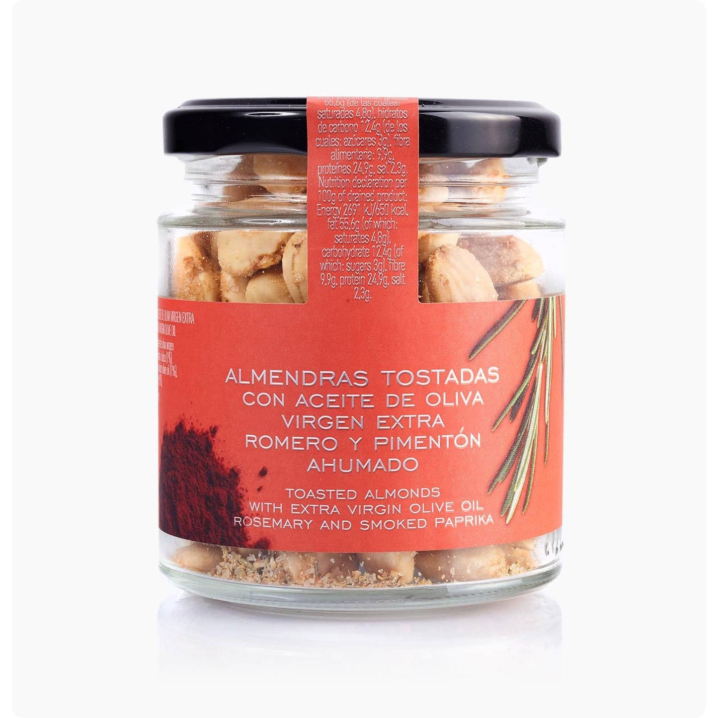 Amêndoas torradas com azeite virgem extra, alecrim e pimentão doce La Chinata 110 g