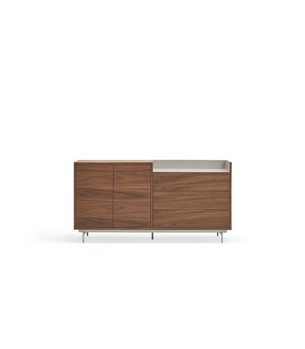 Mueble Aparador Para Comedor Modelo Valley 2 Puertas 3 Cajones Acabado Nogal/gris Claro, 4_0