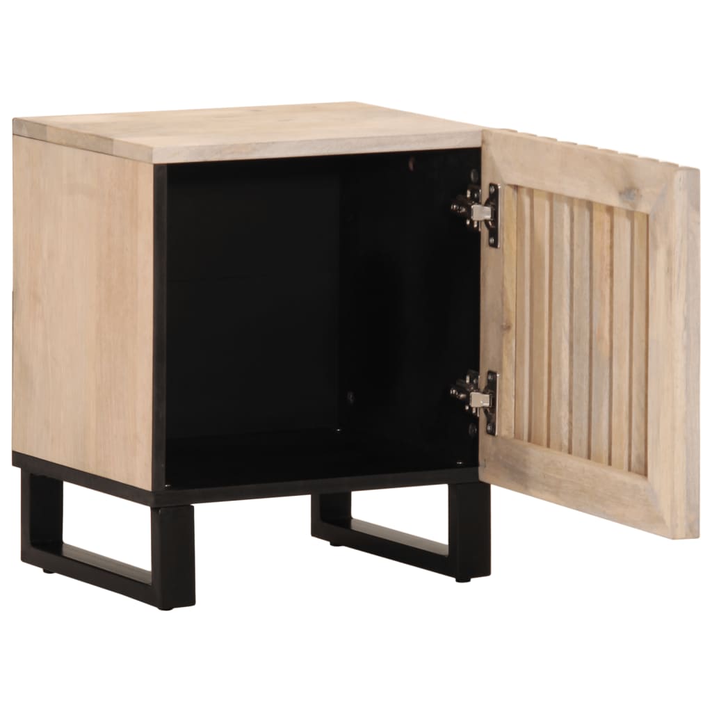 Mesitas De Noche 2 Uds Madera De Mango Blanqueado 40x34x46 Cm_1