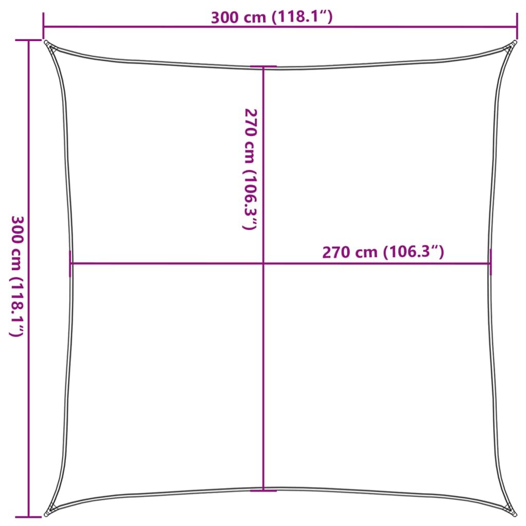 Vidaxl Toldo De Vela Hdpe Naranja 160 G/m² 3x3 M_2