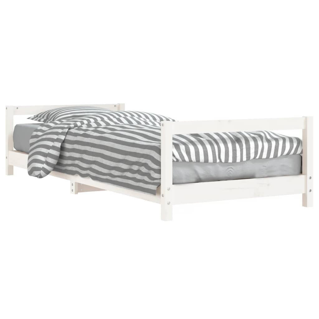 Estructura De Cama Para Niños Madera De Pino Blanco 80x200 Cm / Vetonek_0