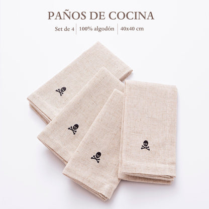 Set 4 Servilletas 40x40cm Lino Y Poliester 230gsm Con Logo Bordado Scalpers Home_1